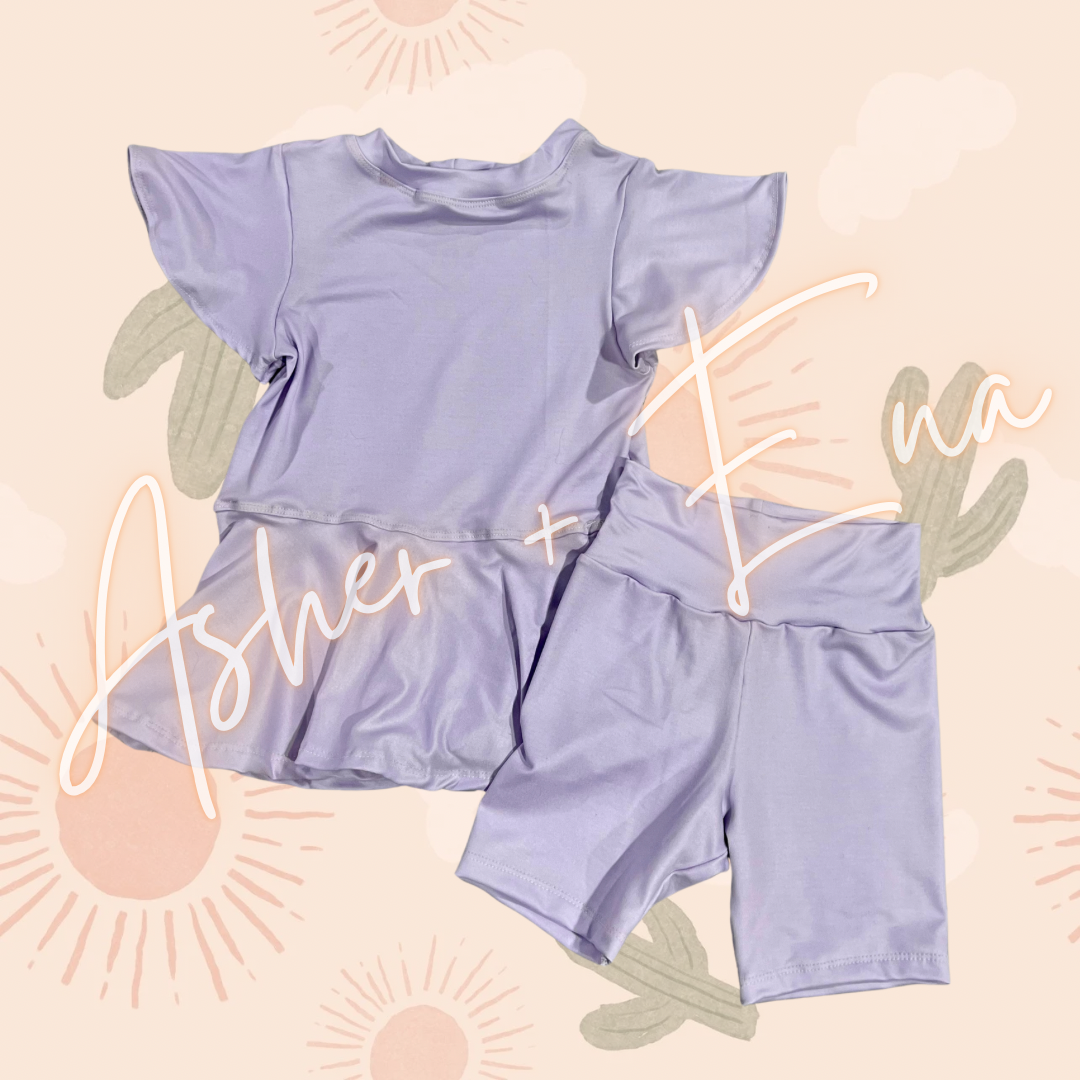 Alivia Peplum Tunic & Hazel Bike Shorts Set