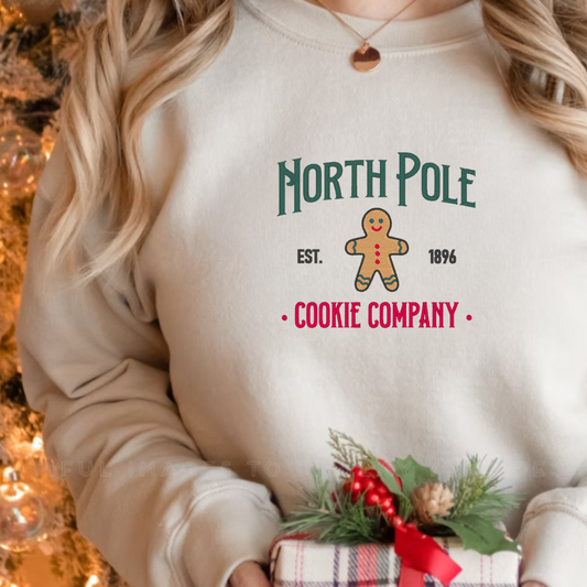 Embroidered North Pole Cookie Company Sweatshirt