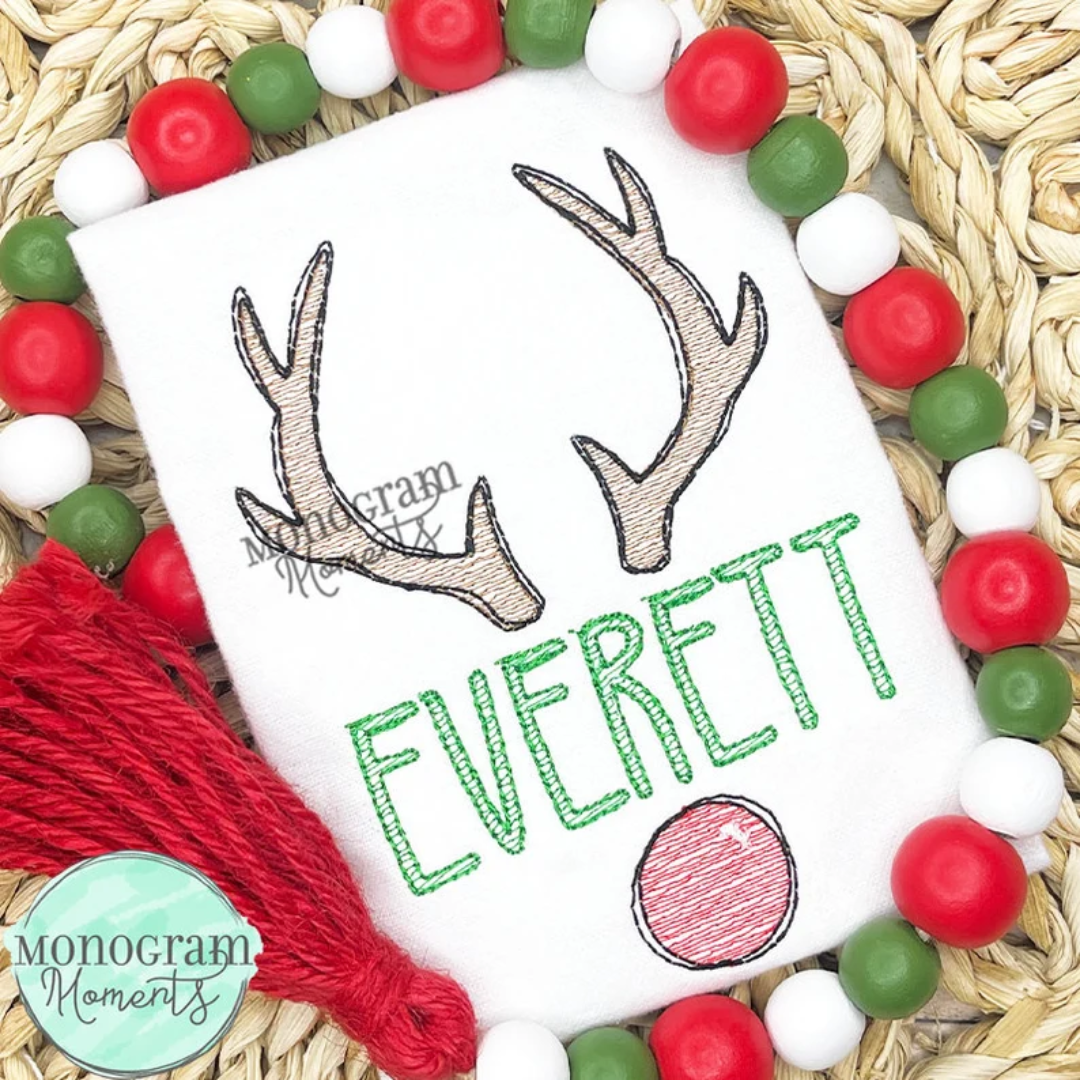 Embroidered Reindeer Antlers (Boy Version)