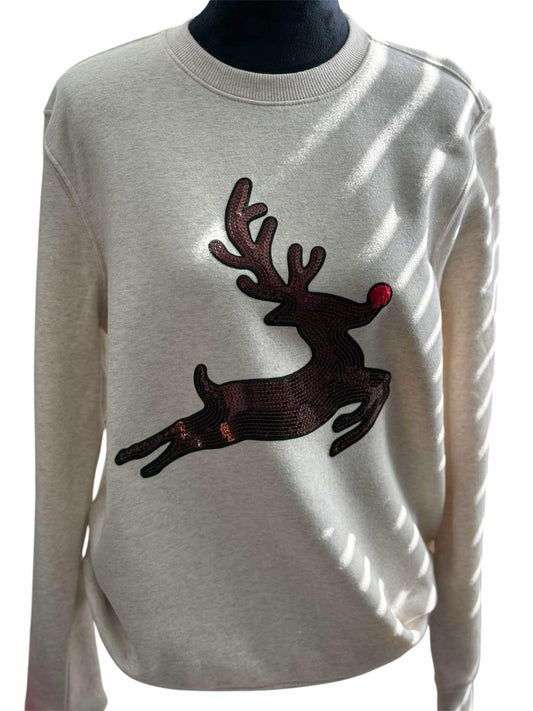 Reindeer Chenille Patch Sweatshirt