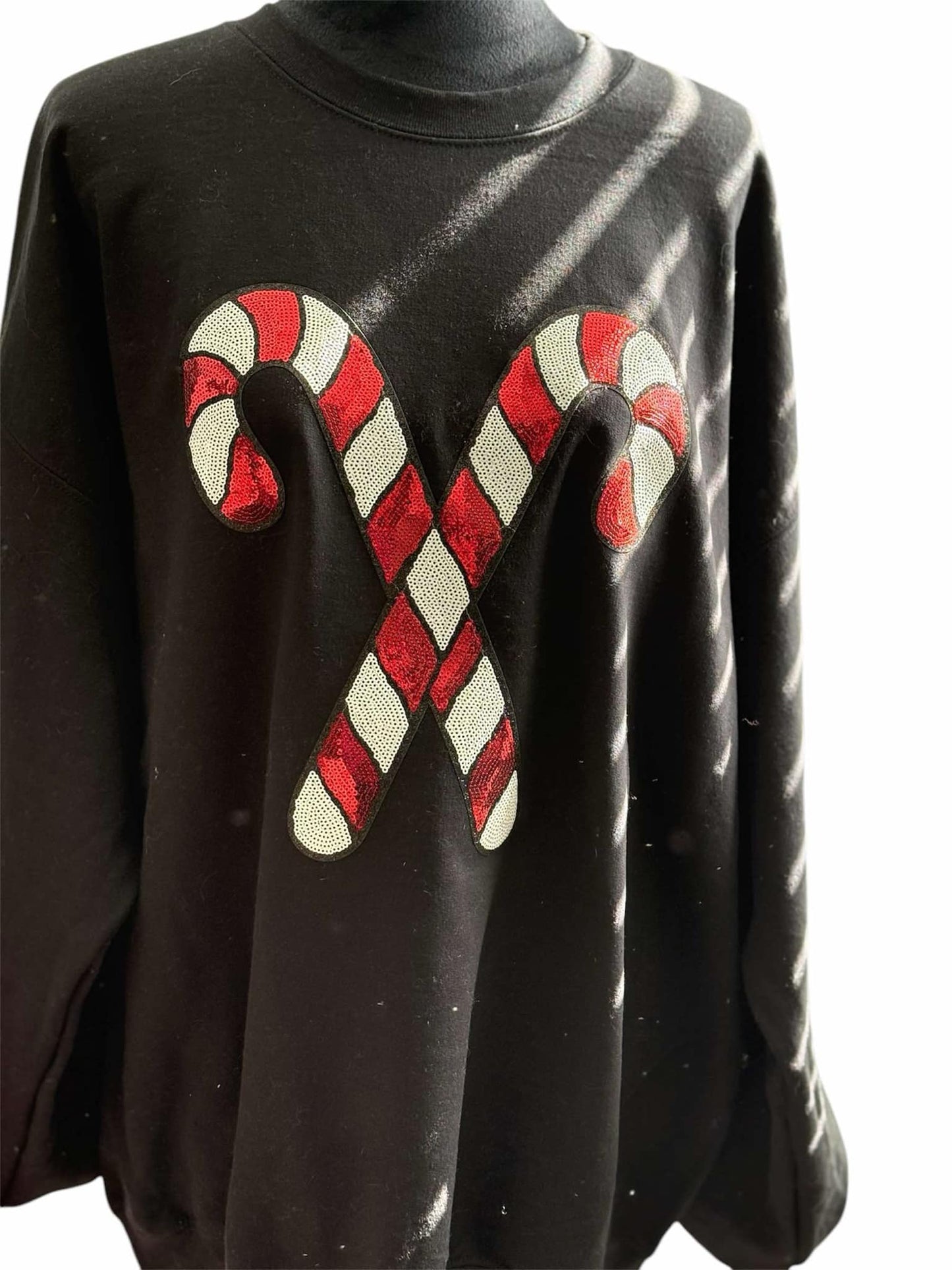 Candy Cane Chenille Patch Sweatshirt