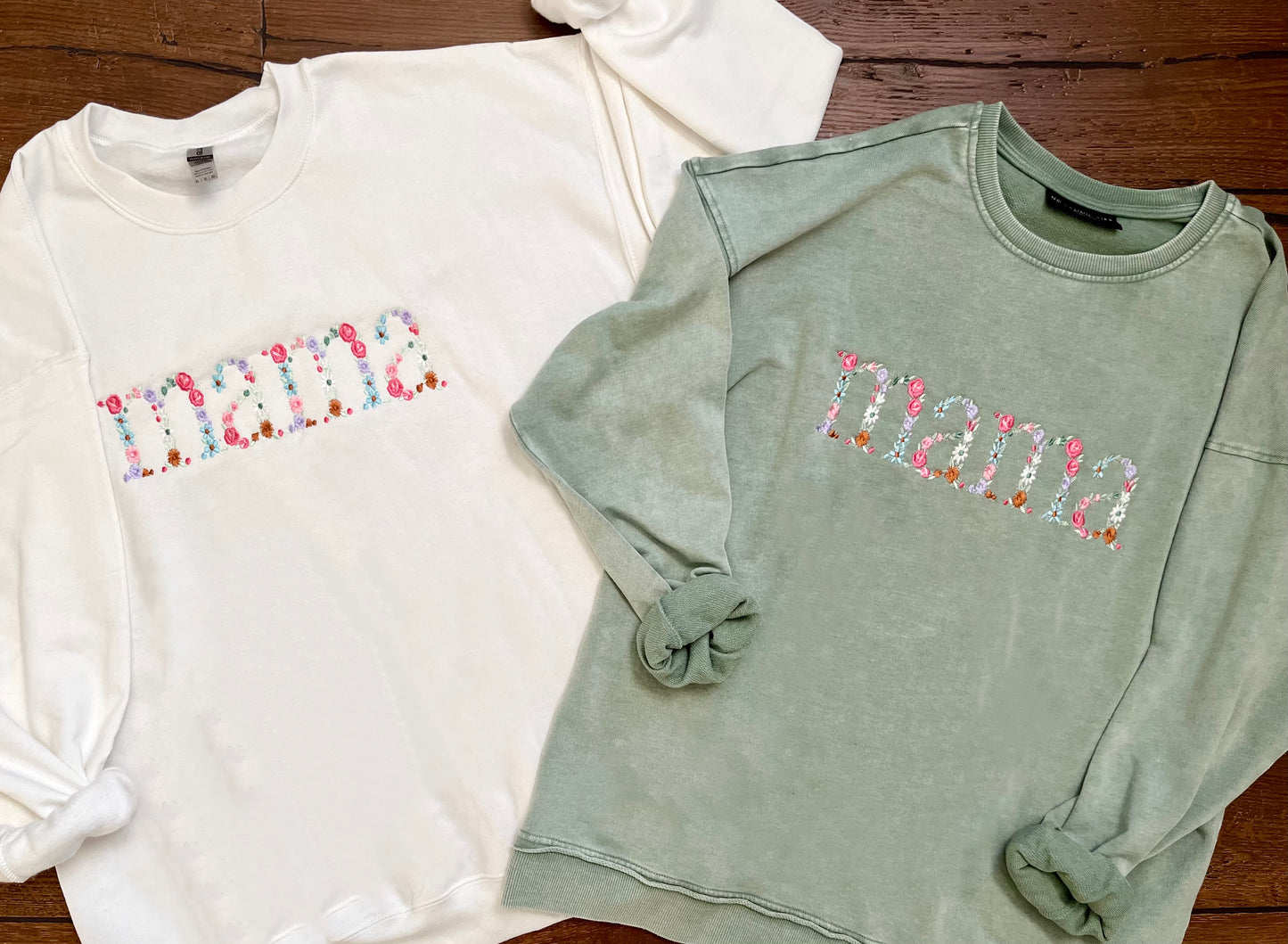 Embroidered Floral MAMA Sweatshirt