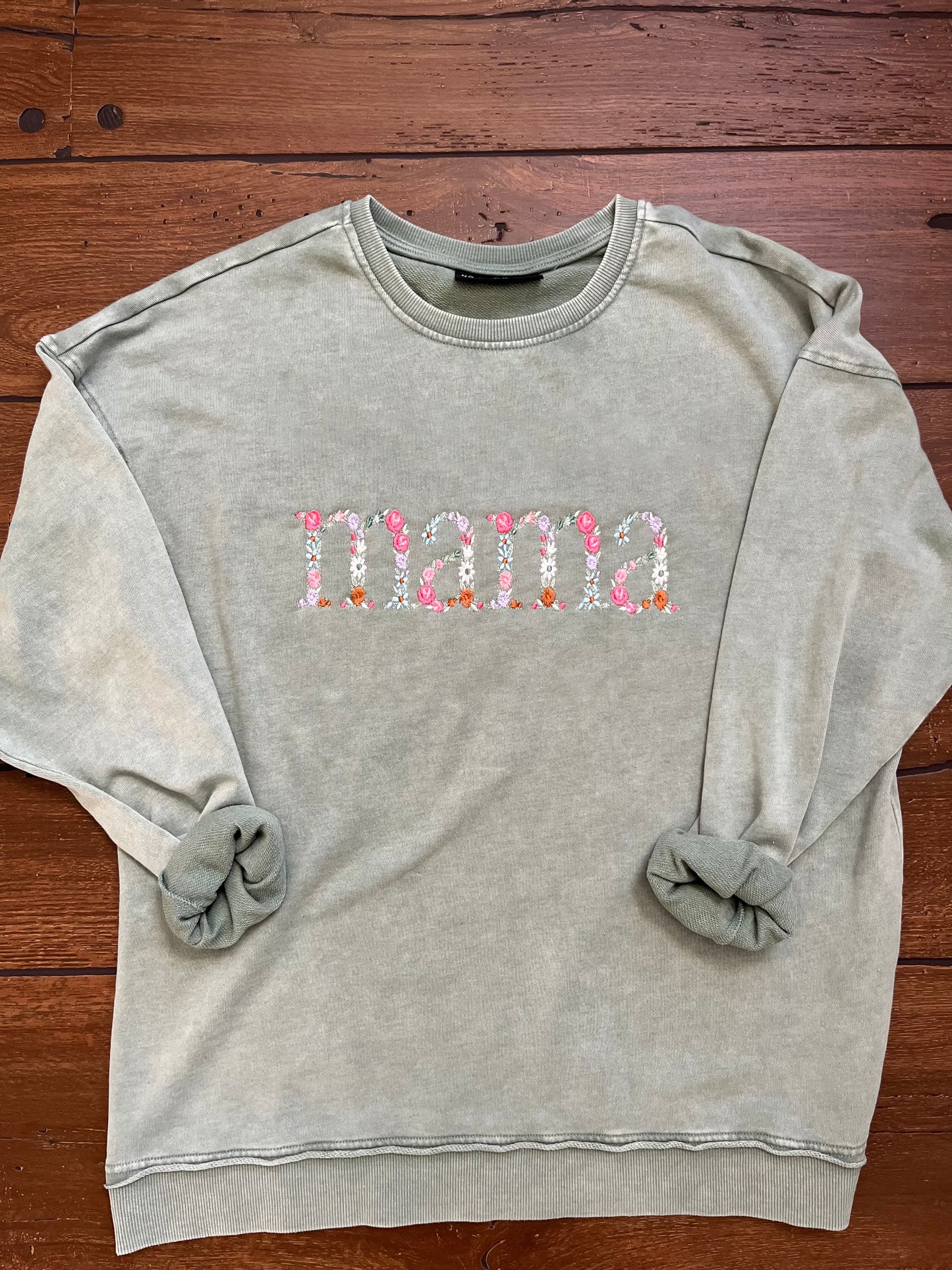 Embroidered Floral MAMA Sweatshirt